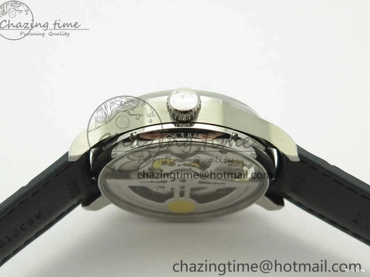 MIROTIME 0506 Portuguese Tourbillon IW5046 SS ZF Best Edition White Dial Blue Markers on Blue Leather Strap Fashionable 7149